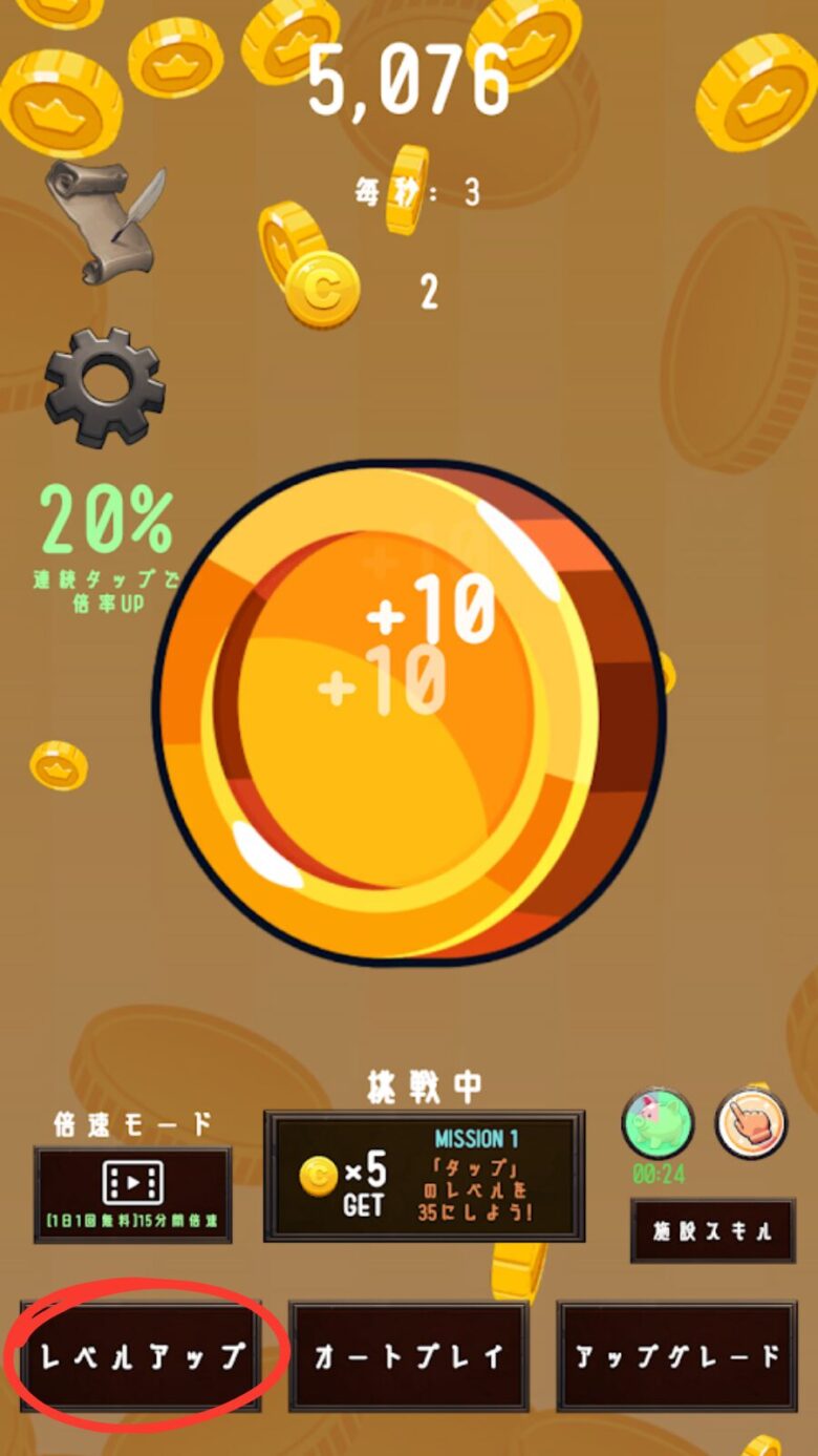 レベルアップ