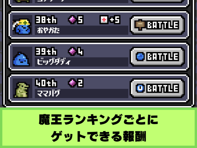 【ひまつぶ魔王】魔王ランキングクリアごとにゲットできる報酬